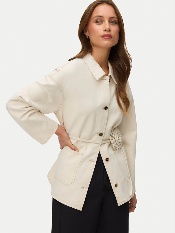 Vero Moda Vero Moda Jeansová bunda Sazzy 10339336 Béžová Relaxed Fit