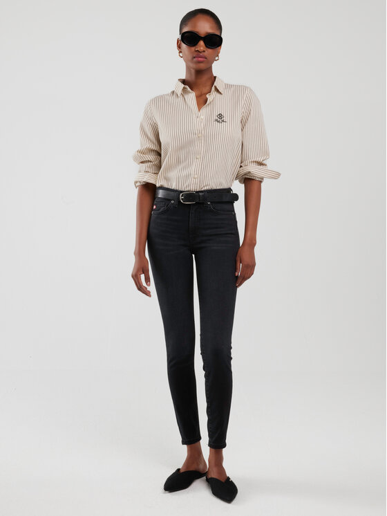 BIG STAR BIG STAR Jeansy MELINDA HIGH WAIST Szary Skinny Fit