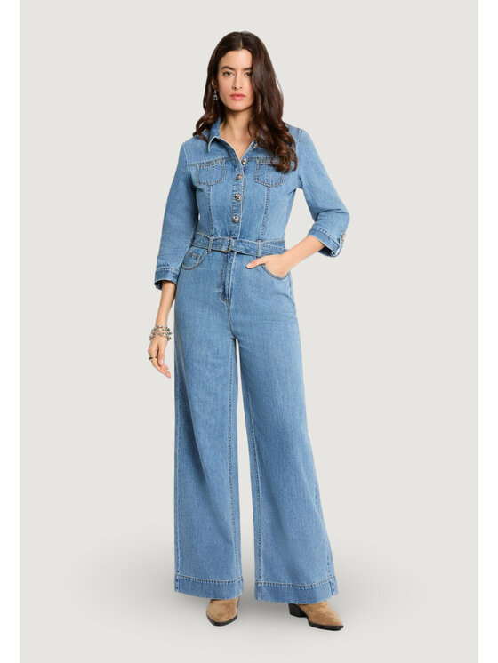Morgan Morgan Jumpsuit 261-PIMA Blau Wide Leg