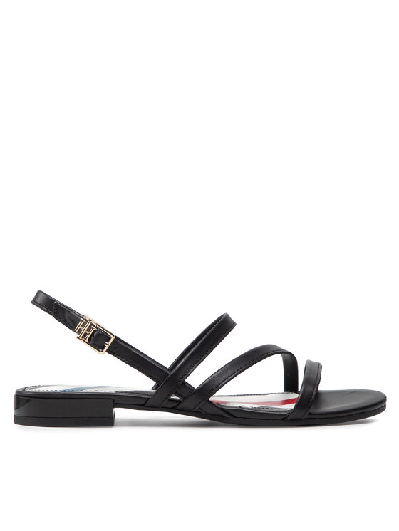 Tommy Hilfiger Tommy Hilfiger Sandalen Strappy Flat Sandal FW0FW06480 Schwarz