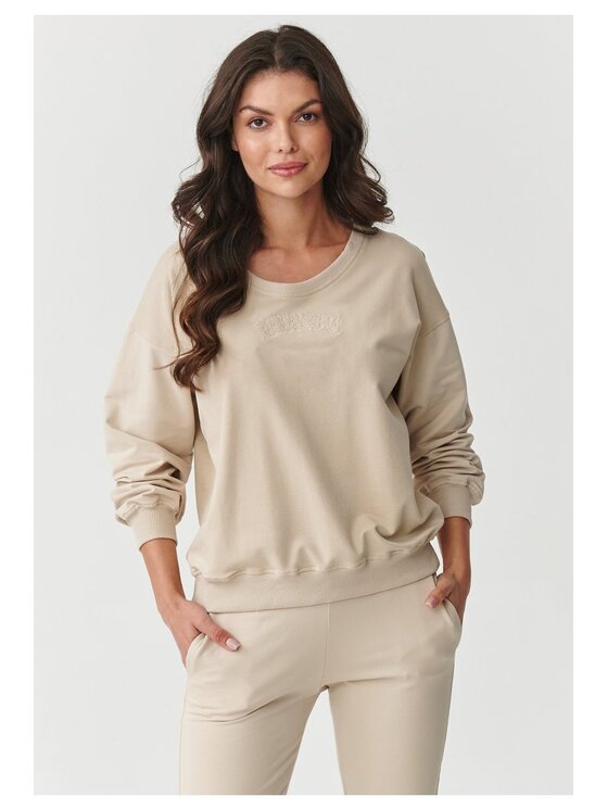 Makadamia Makadamia Dres M891 Beżowy Loose Fit