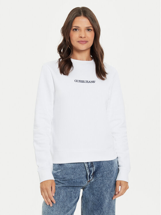 Guess Jeans Guess Jeans Bluză W4YQ10 KC811 Alb Regular Fit
