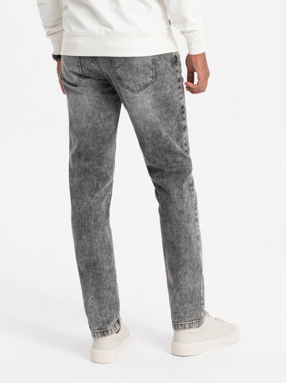 Ombre Ombre Jeansy OM-PADP-0133 Šedá Straight Leg