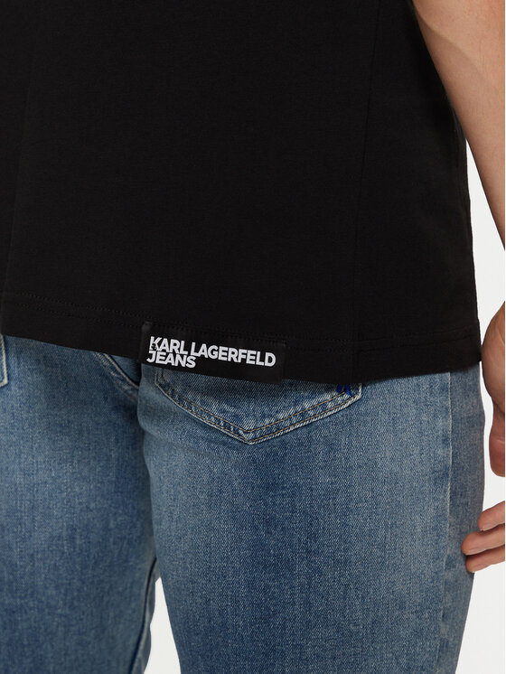 Karl Lagerfeld Jeans Karl Lagerfeld Jeans Marškinėliai A1M17002 Juoda Regular Fit