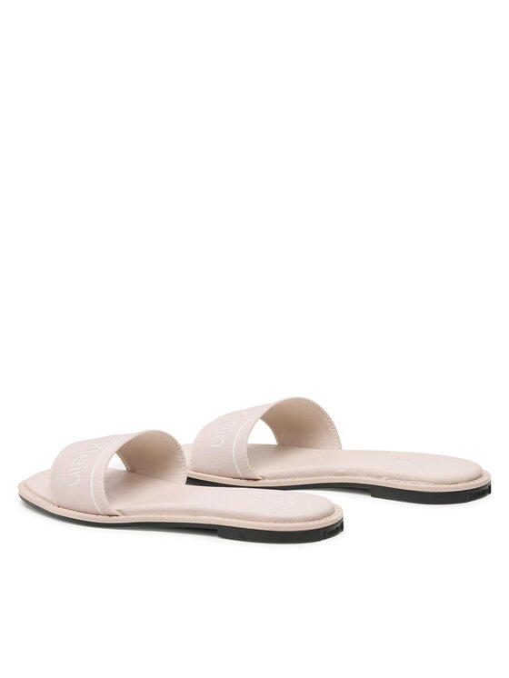 Ciabatte Squared Flat Slide He HW0HW00817 Beige