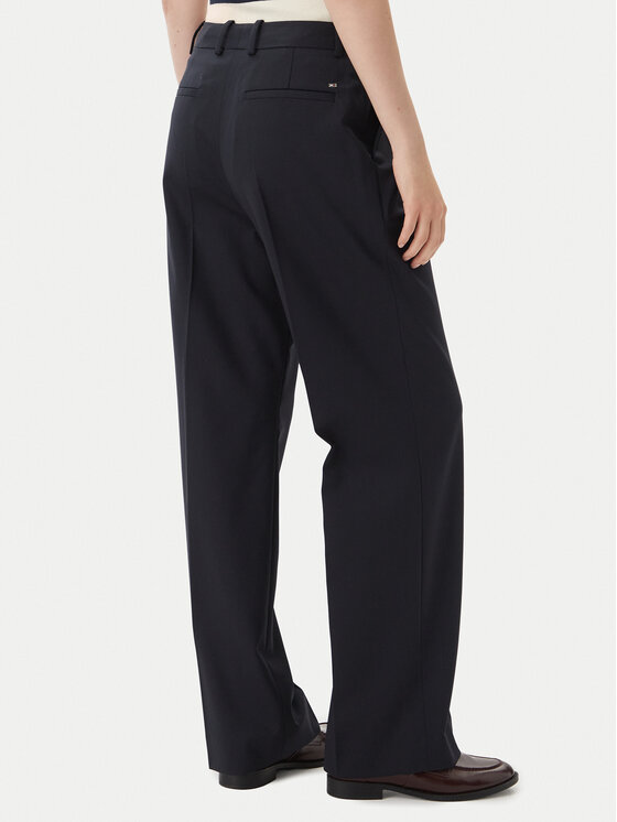 Tommy Hilfiger Tommy Hilfiger Pantaloni di tessuto Timeless WW0WW48352 Blu scuro Straight Fit