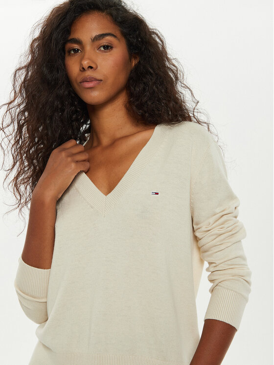 Tommy Jeans Tommy Jeans Kampsun Essential DW0DW18670 Beež Regular Fit