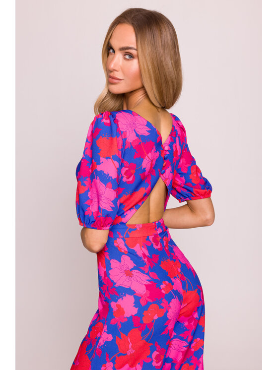 Made of Emotion Made of Emotion Kombinezon M857 Różowy Wide Leg