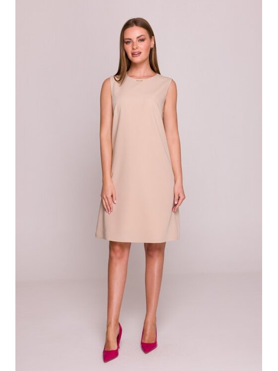 Stylove Stylove Sukienka codzienna S408 Beżowy A-Line Fit
