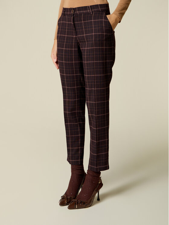 Oltre Oltre Pantaloni di tessuto P031R109557N0V2 Bordeaux Regular Fit