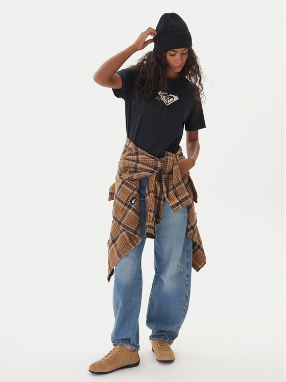 Roxy Roxy Тишърт Oceanregular ERJZT06078 Черен Regular Fit