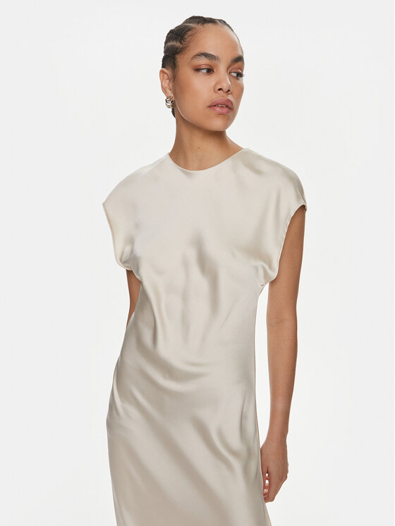 ViCOLO ViCOLO Cocktail obleka TB0135 Écru Regular Fit