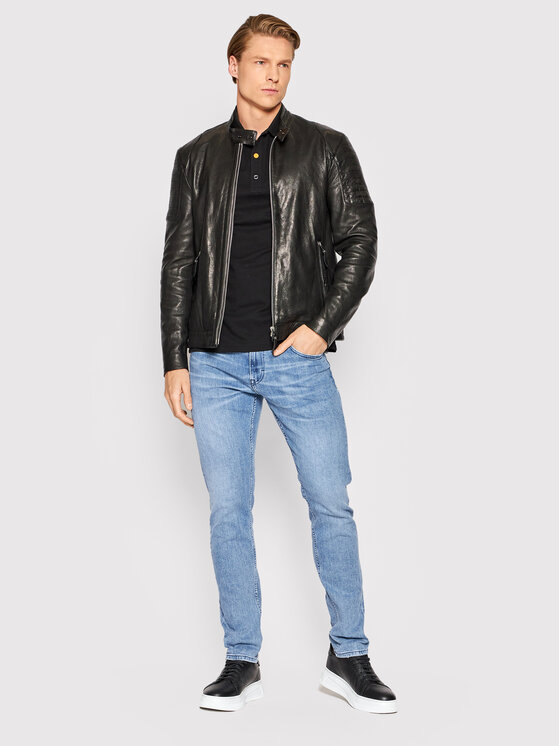 REPLAY Replay Шкіряна куртка M8246.000.84404 Чорний Regular Fit