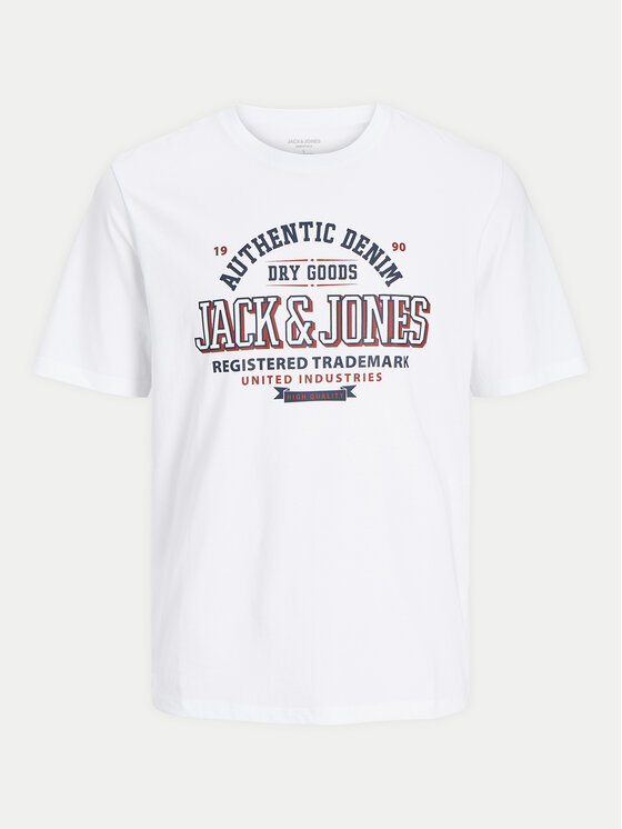 Jack & Jones Junior Jack & Jones Junior T-Shirt Logo 12258877 Biały Regular Fit