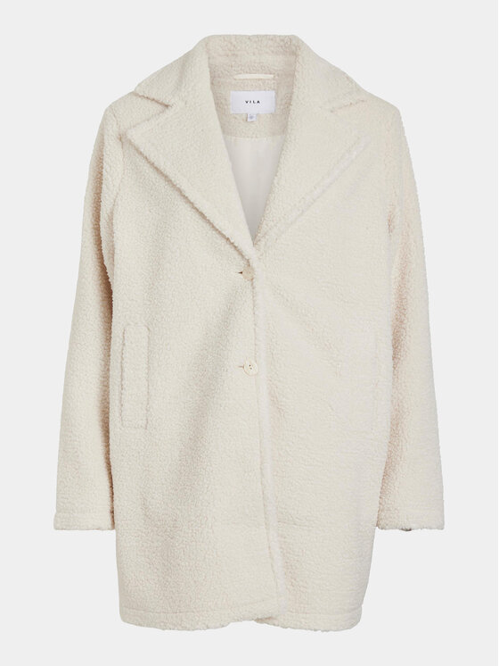 Vila Vila Cappotto in shearling Lilla 14095452 Écru Regular Fit