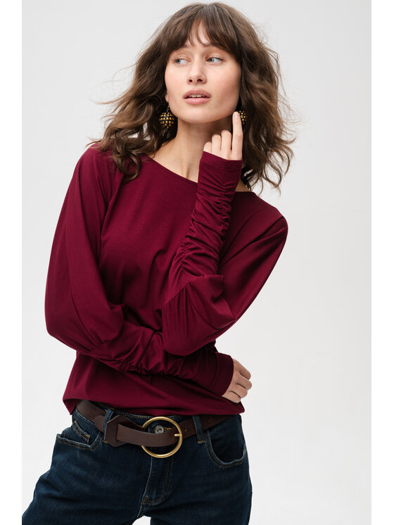 blue shadow blue shadow Bluzka Fiola Czerwony Regular Fit