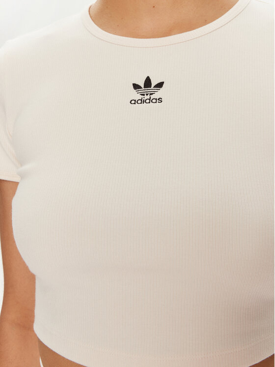 adidas adidas Marškinėliai Essentials IJ7804 Smėlio Slim Fit