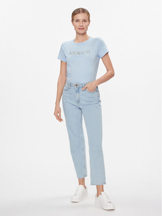 Armani Exchange Armani Exchange T-krekls 3DYT13 YJ8QZ 15DD Gaiši zils Regular Fit