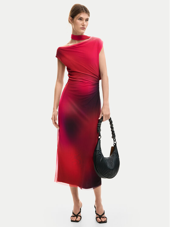 Desigual Desigual Abito da cocktail Maine 26SWVK19 Rosso Slim Fit