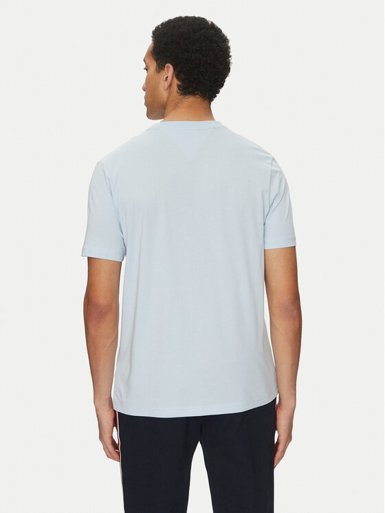 Tommy Hilfiger Tommy Hilfiger T-Shirt Flag Box MW0MW38636 Světle modrá Regular Fit