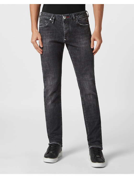 PHILIPP PLEIN PHILIPP PLEIN Džínsy 19263 Sivá Straight Leg