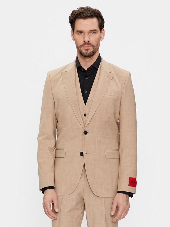 HUGO Hugo Anzug Hesten 50509390 Beige Extra Slim Fit