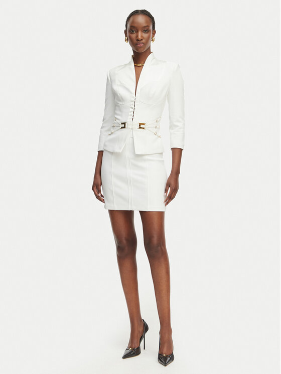 Elisabetta Franchi Elisabetta Franchi Marynarka GI-202-61E2-V590 Biały Regular Fit