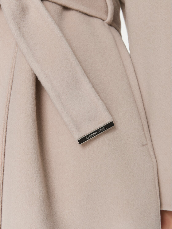 Calvin Klein Calvin Klein Płaszcz wełniany K20K206746 Beżowy Relaxed Fit