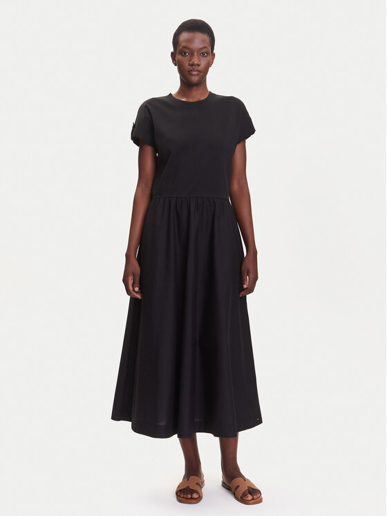 Tommy Hilfiger Tommy Hilfiger Rochie de zi Modern Cody WW0WW46711 Negru Regular Fit