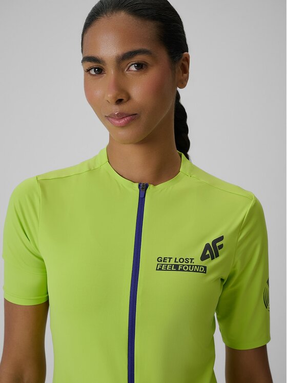 4F 4F Maglietta da ciclismo 4FRSS26TFTSF2454-45S Verde Slim Fit