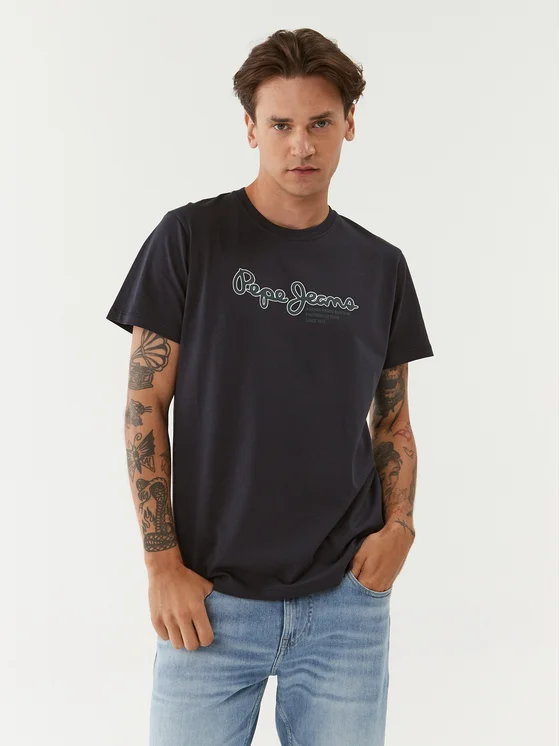 Pepe Jeans T-Shirt Wido PM509126 Dunkelblau Regular Fit