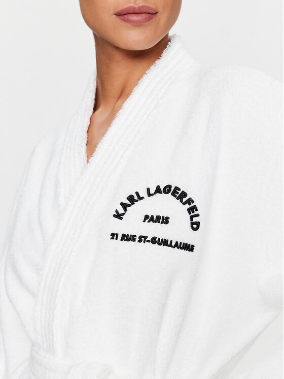 KARL LAGERFELD KARL LAGERFELD Szlafrok Unisex 215M2180 Biały Regular Fit