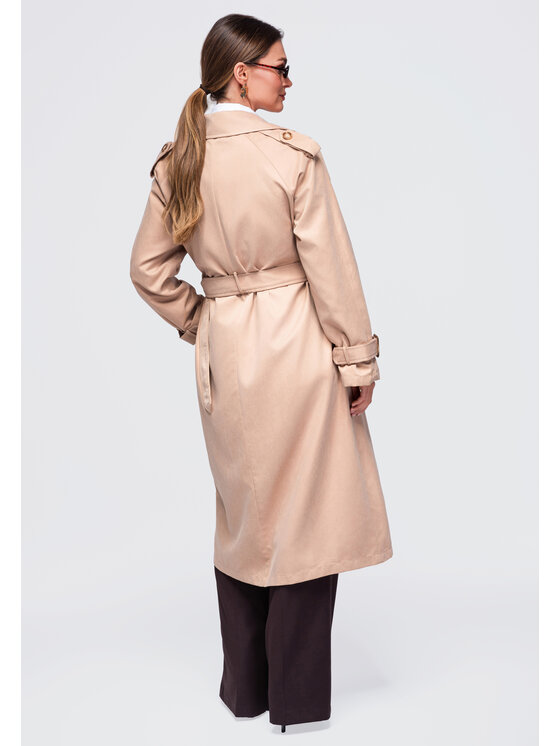Ombre Ombre Płaszcz przejściowy OW-COLC-0121 Beżowy Regular Fit