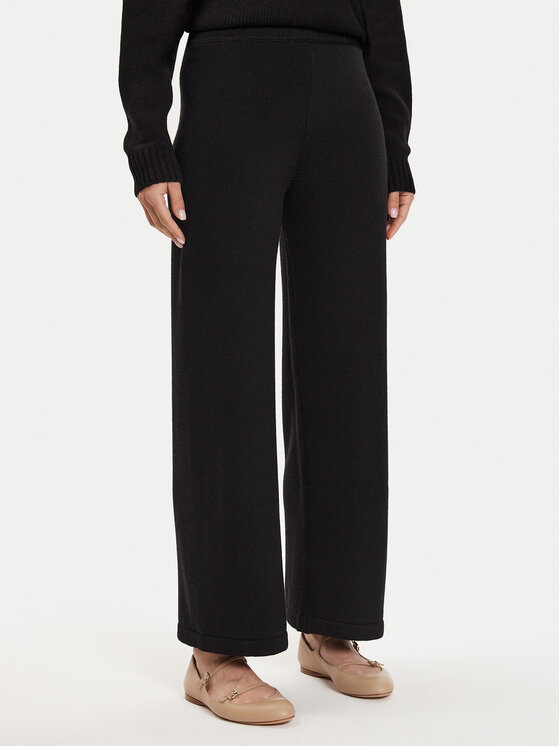 Max Mara Leisure Úpletové nohavice Epopea 24263360 Čierna Relaxed Fit