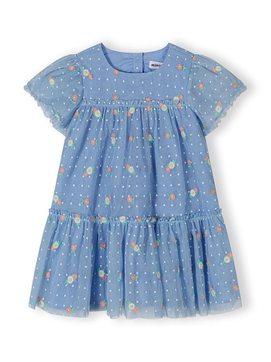 minoti minoti Sukienka elegancka 30DRESS118 Błękitny Regular Fit