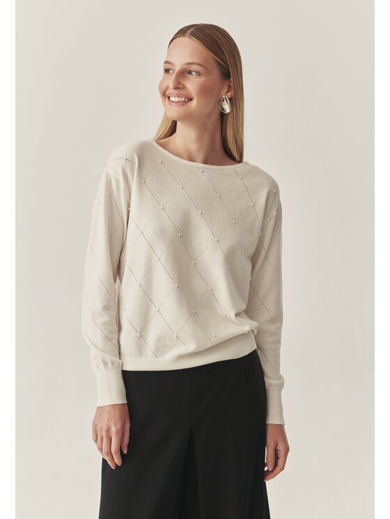 TATUUM Tatuum Sweter AZAKI Écru Classic Fit