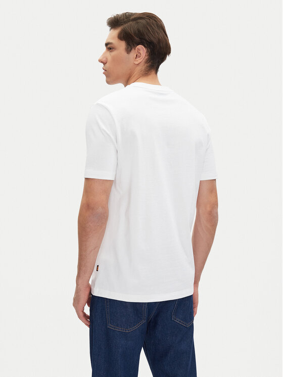 BOSS BOSS T-Shirt Logo Space 50539186 Biały Regular Fit