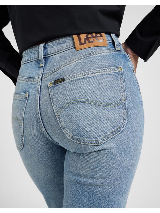 Lee Lee Jeansy CAROL Biały Straight Leg