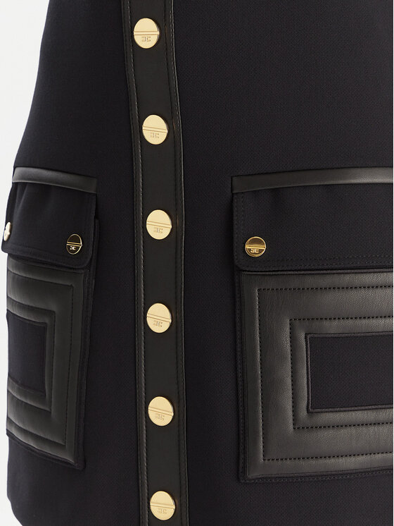 Elisabetta Franchi Elisabetta Franchi Trapezförmiger Rock GO-120-57E2-V490 Schwarz Regular Fit