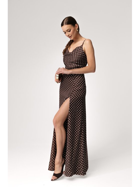 Aurora Aurora Sukienka wieczorowa Estelle Brązowy Feminine Fit