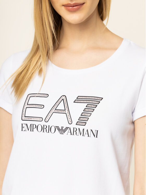 EA7 Emporio Armani EA7 Emporio Armani T-Shirt 3HTT30 TJ12Z 1100 Biały Regular Fit