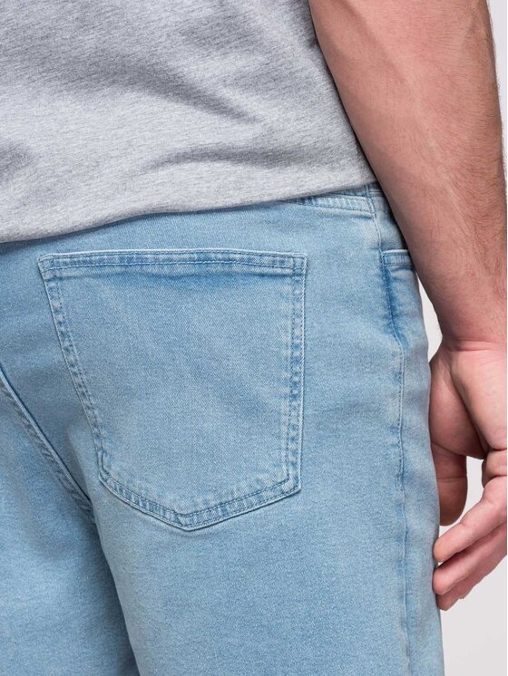 Ombre Ombre Džínové šortky OM-SRDS-0192 Světle modrá Slim Fit