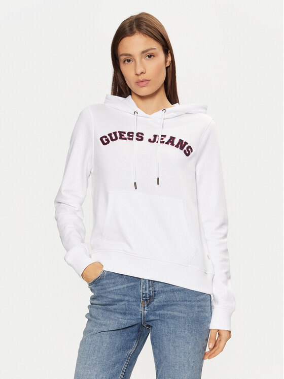 Guess Jeans Guess Jeans Bluză W5RQ17 K68I4 Alb Regular Fit