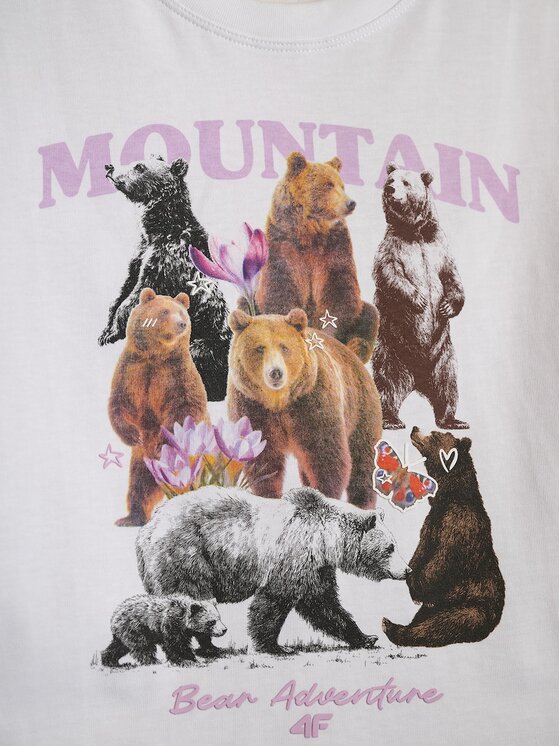 4F 4F T-Shirt 4FJKAW26TTSHF4426-10S Biały Boxy Fit