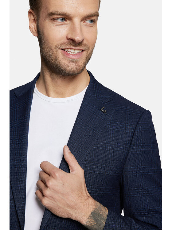 Lancerto Lancerto Garnitur Toronto GA073123000006 Granatowy Slim Fit