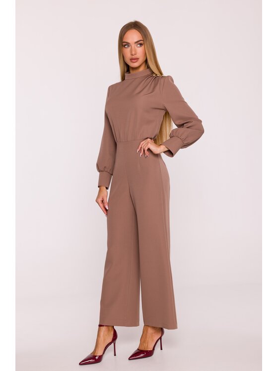 Made of Emotion Made of Emotion Kombinezon M879 Brązowy Modern Fit