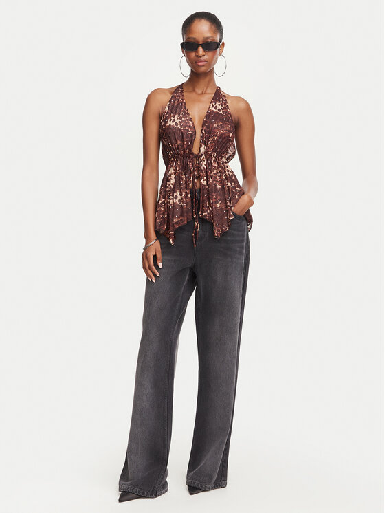 Juicy Couture Juicy Couture Blúzka JCWCT226340 Hnedá Slim Fit