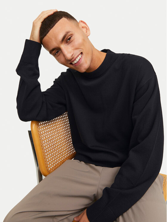 Jack & Jones Jack & Jones Sweter Collective 12251556 Czarny Relaxed Fit