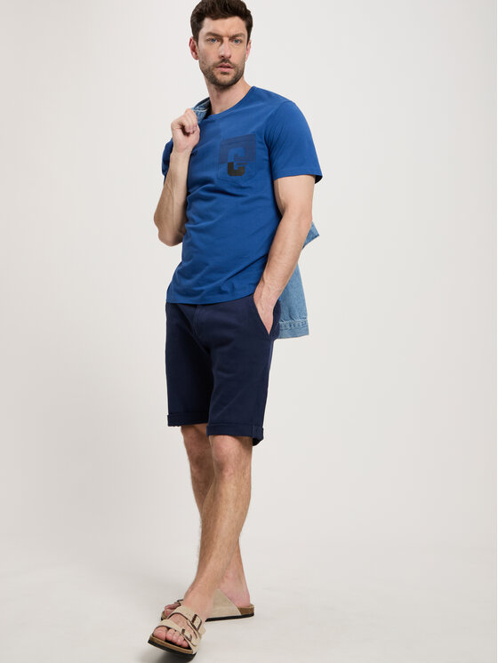 Cross Jeans Cross Jeans T-Shirt 16015-014 Niebieski Regular Fit