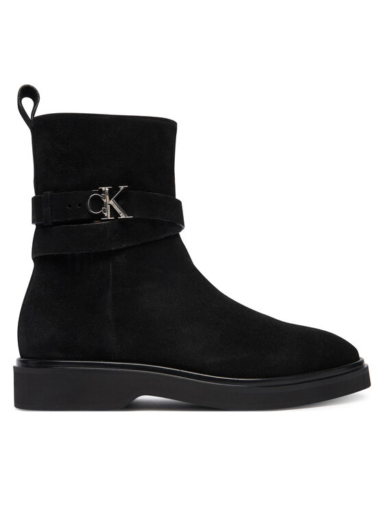 Calvin Klein Calvin Klein Bokacsizma Ankle Boot W/ Metal Logo Sue HW0HW02664 Fekete